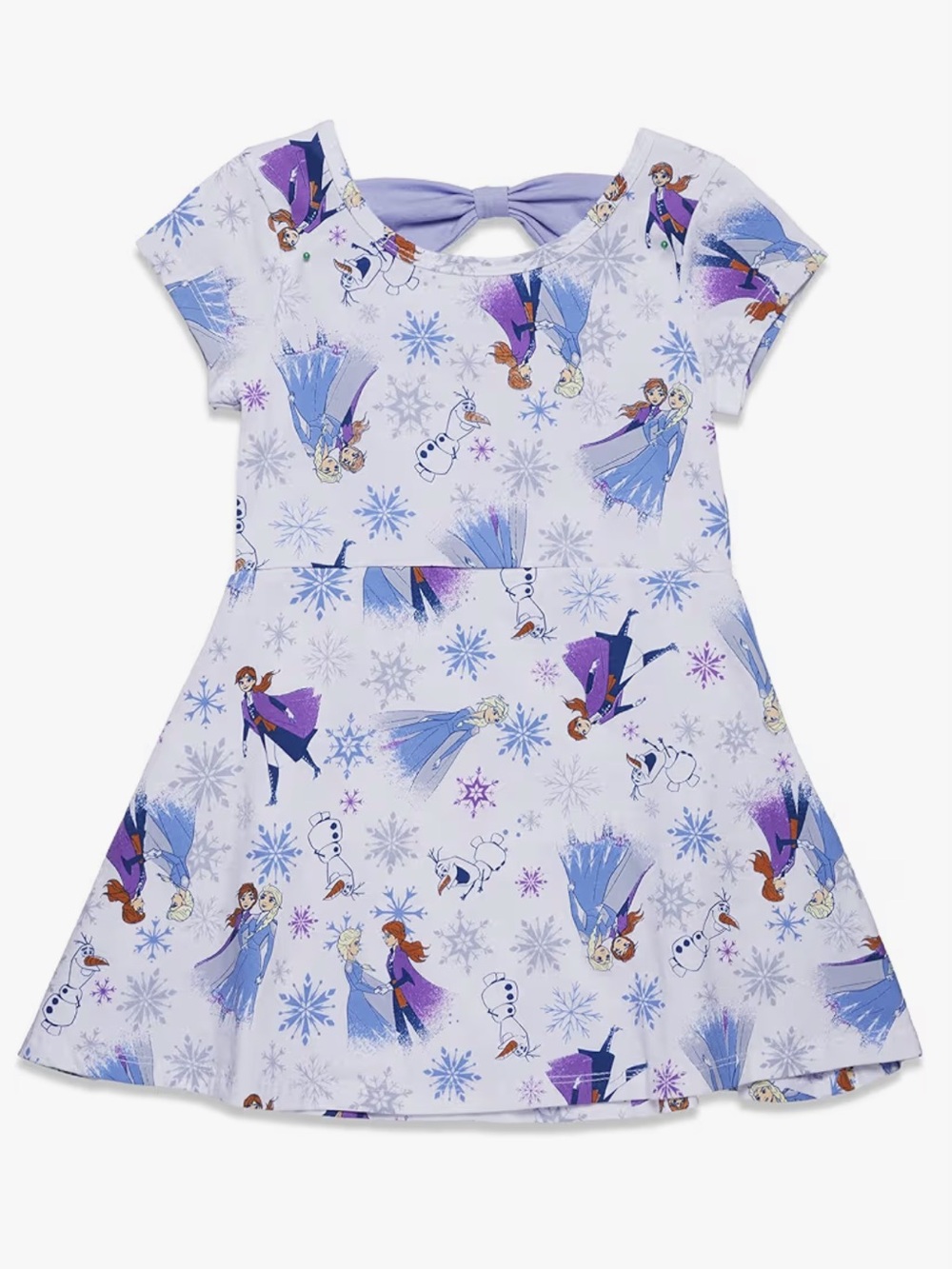 Disney Frozen White and Purple Girls' Dress